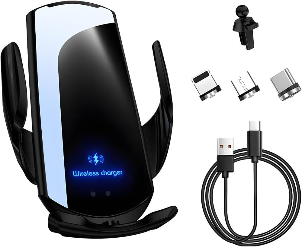 Wireless Car Charger, 15W Fast Charging Air Vent Mount Auto-Clamping Phone Holder
